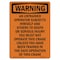 Signmission OSHA Sign, Do Not Operate Crane Unless Trained, 10in X 7in Rigid Plastic, 7" W, 10" H, Portrait OS-WS-P-710-V-13635 - alternate 1